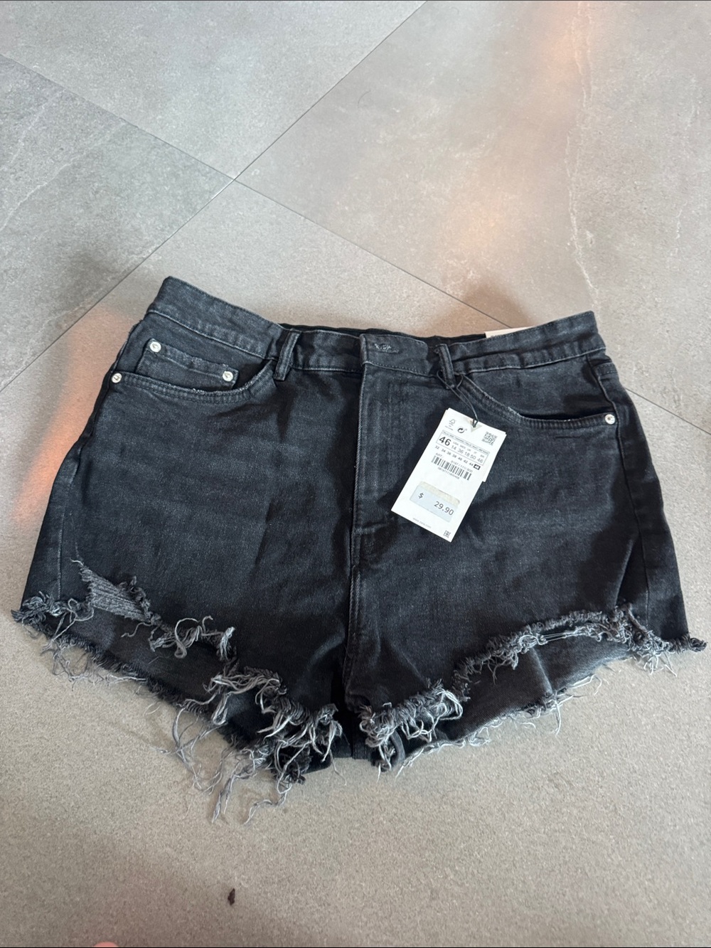Black Distressed Denim Women's Shorts